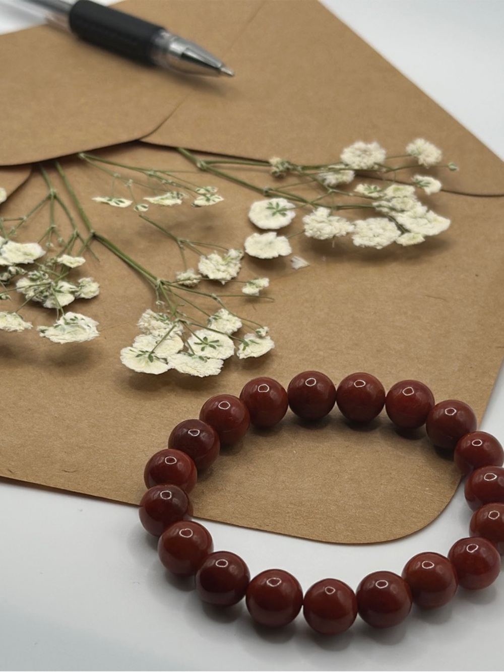 Jade Bracelet in Deep Red